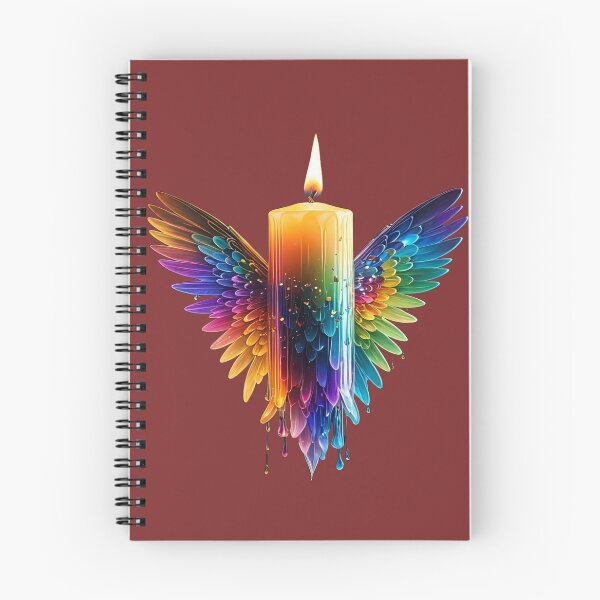 Item preview, The Winged Light of the Soul, Winged Rainbow Candle - Spiritual Art with Multicolored Feather Wings and Melting Wax designed and sold by RAYBIL.