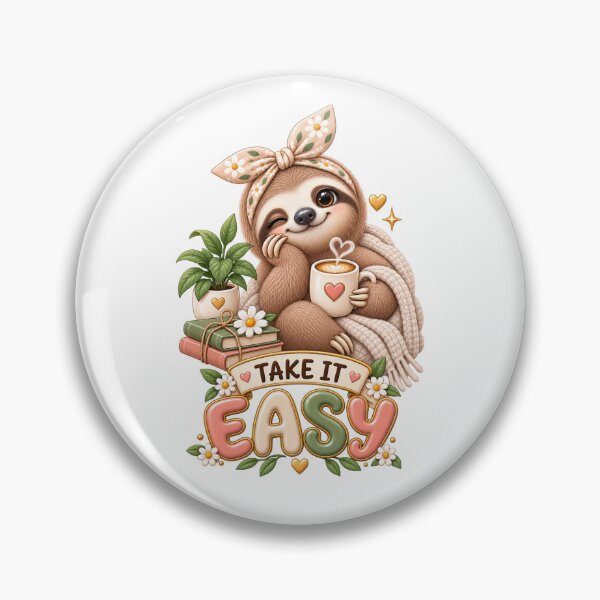 Item preview, Take It Easy – Cute Sloth Cozy Positive Vibes designed and sold by HO•Designs.