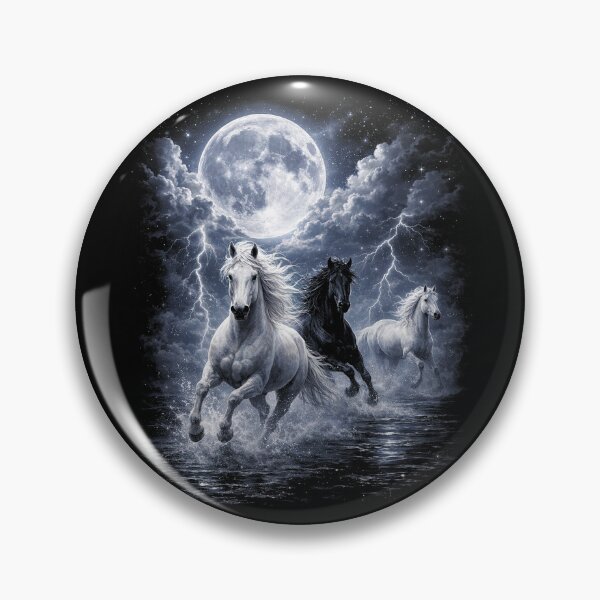Item preview, Moonlit Wild Horses in Storm Clouds designed and sold by SassCity.