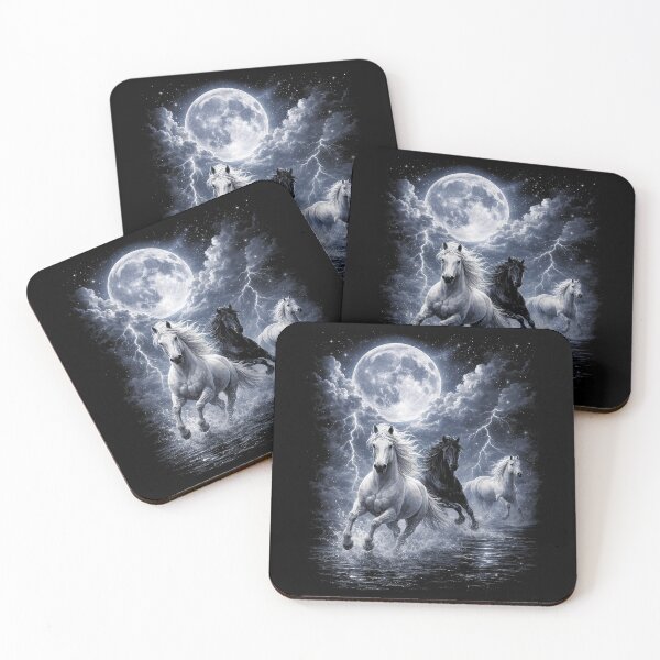 Item preview, Moonlit Wild Horses in Storm Clouds designed and sold by SassCity.