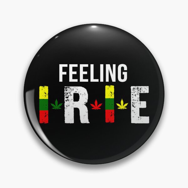 Item preview, Feeling Irie Jamaican Patois Slang With Weed Leaf in Rasta Colors designed and sold by RastaColors.