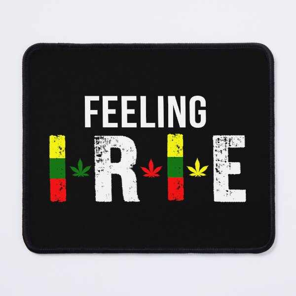 Item preview, Feeling Irie Jamaican Patois Slang With Weed Leaf in Rasta Colors designed and sold by RastaColors.