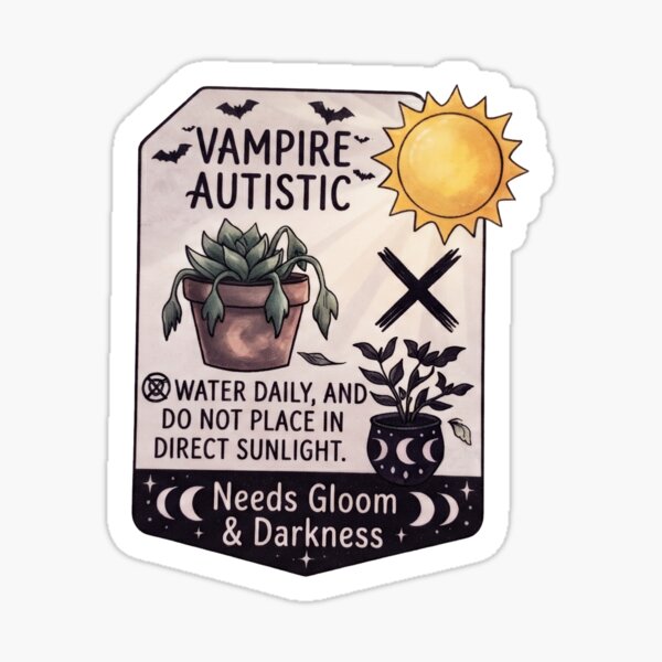 Item preview, The Vampire Autistic Care Instructions Tag designed and sold by CautionChaosCo.