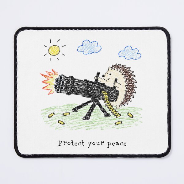 Item preview, Protect Your Peace – Funny Hedgehog Chaos Doodle designed and sold by Pop Pantheon & Trim Team.