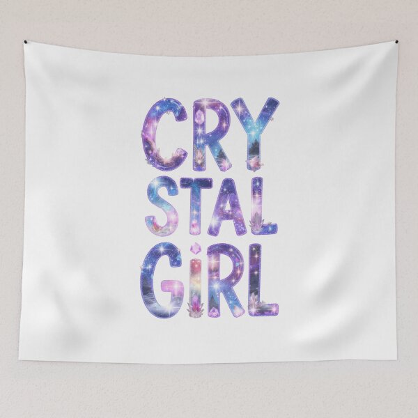 Item preview, Crystal Girl Magical Celestial Typography Purple Nebula Gemstones  designed and sold by LC&LCPlatform.
