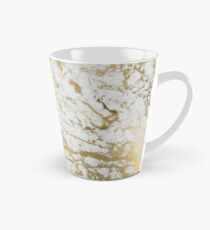Gold marble on white (original height quality print) Tall Mug
