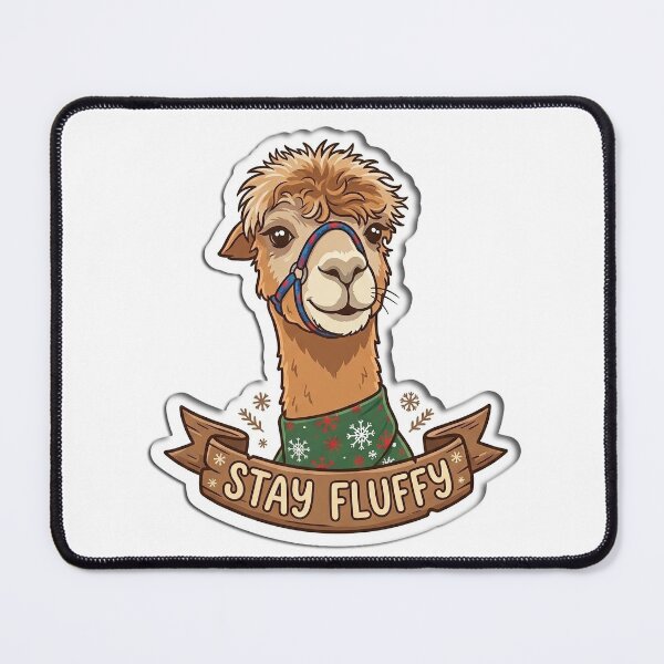 Item preview, Stay Fluffy Cute Winter Alpaca Illustration designed and sold by FotoBastek.