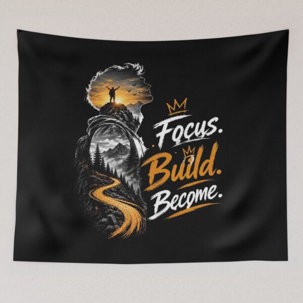 Item preview, Focus Build Become – Motivational Mountain Growth designed and sold by v6ziix.