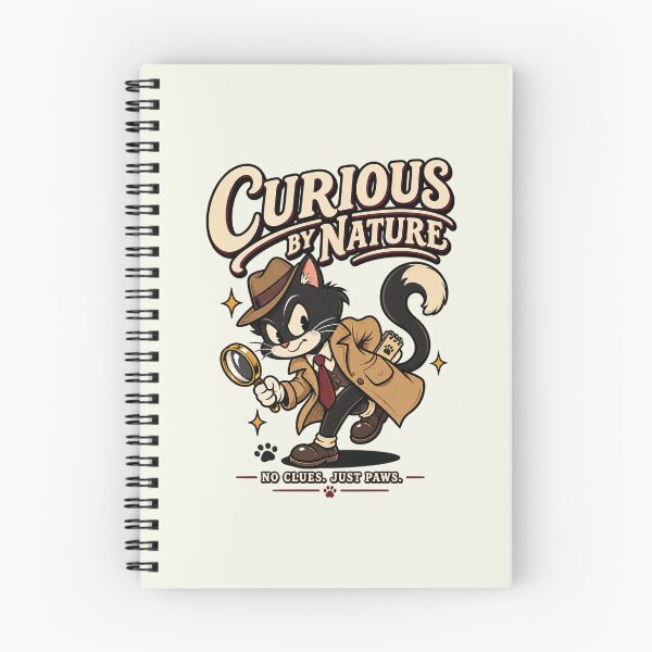 Item preview, Curious By Nature Retro Cat designed and sold by HoopeStylee.