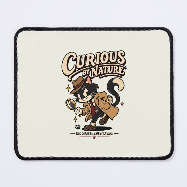 Item preview, Curious By Nature Retro Cat designed and sold by HoopeStylee.