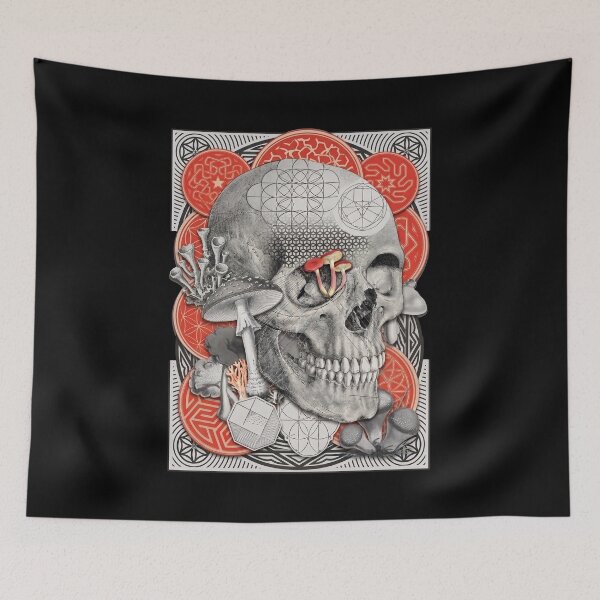 Item preview, Mushroom Skull Sacred Geometry Art designed and sold by Mystikos Art.