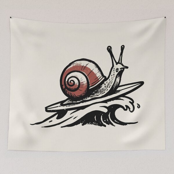 Item preview, Vintage Surfing Snail Riding Wave Board designed and sold by Amir Faysal.