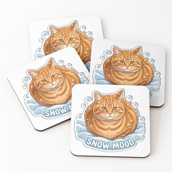Item preview, Snow Mood Cute Ginger Cat Winter Illustration designed and sold by FotoBastek.