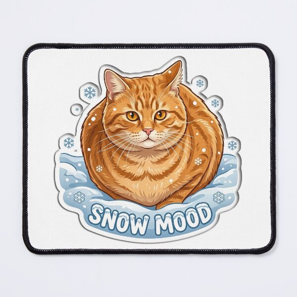 Item preview, Snow Mood Cute Ginger Cat Winter Illustration designed and sold by FotoBastek.