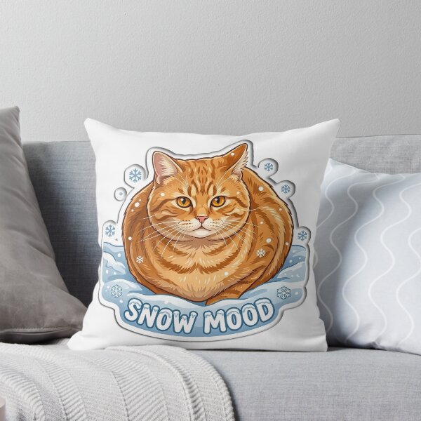 Item preview, Snow Mood Cute Ginger Cat Winter Illustration designed and sold by FotoBastek.