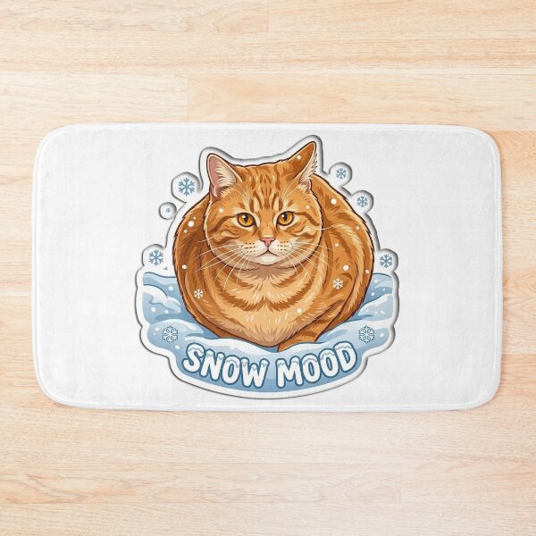 Item preview, Snow Mood Cute Ginger Cat Winter Illustration designed and sold by FotoBastek.