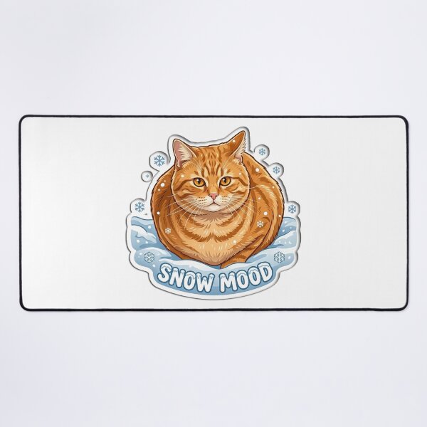 Item preview, Snow Mood Cute Ginger Cat Winter Illustration designed and sold by FotoBastek.
