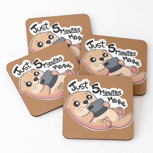 Item preview, Just 5 Minutes More - Cute Gamer Otter designed and sold by DoodleDropStore.