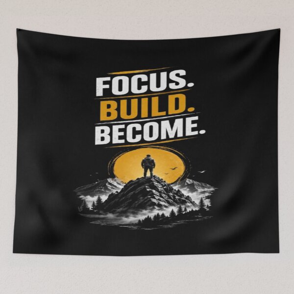 Item preview, Focus Build Become  Motivational Mountain Growth designed and sold by v6ziix.