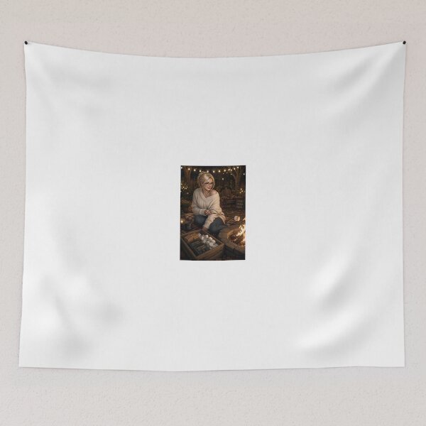 Item preview, Ilya Martin making s'mores by a campfire designed and sold by CathryneDelamort.