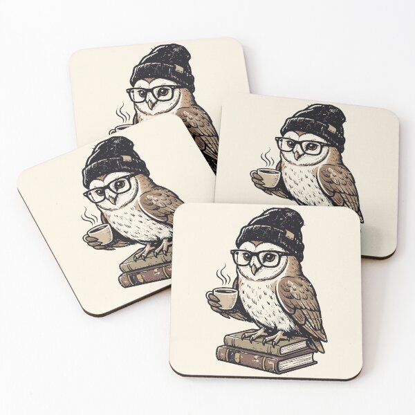 Item preview, Wise Hipster Owl Coffee Glasses Books Beanie designed and sold by Amir Faysal.