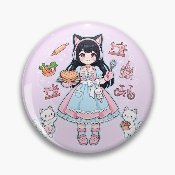 Item preview, Kawaii Anime Cat Girl Baker: Pastel Cozy Vibes designed and sold by CuteKats.