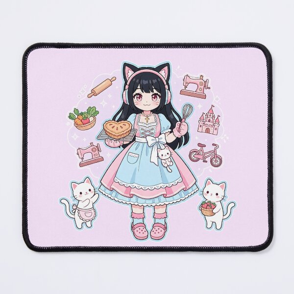 Item preview, Kawaii Anime Cat Girl Baker: Pastel Cozy Vibes designed and sold by CuteKats.