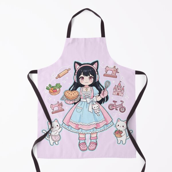 Item preview, Kawaii Anime Cat Girl Baker: Pastel Cozy Vibes designed and sold by CuteKats.