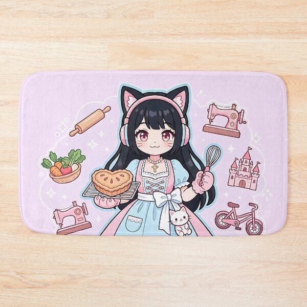 Item preview, Kawaii Anime Cat Girl Baker: Pastel Cozy Vibes designed and sold by CuteKats.