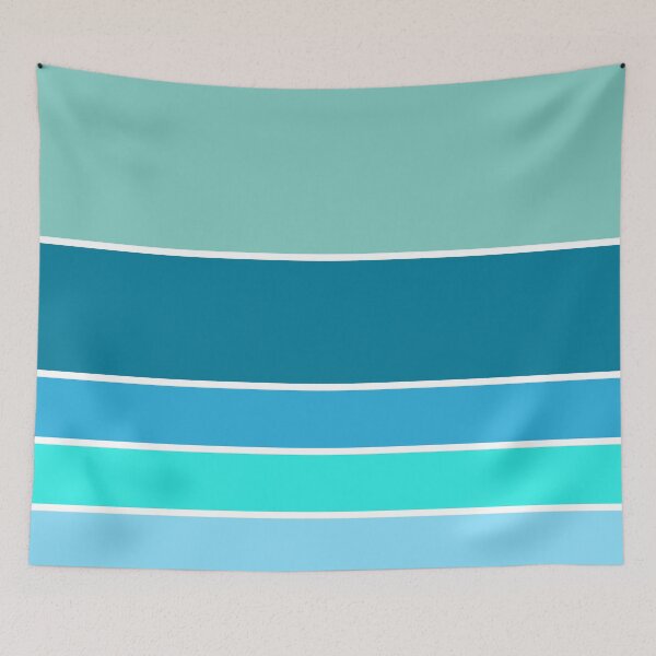 Item preview, Nautical Decor Stripes in Ocean Colors Retro Coastal Vibes 1/4 designed and sold by Beachy.