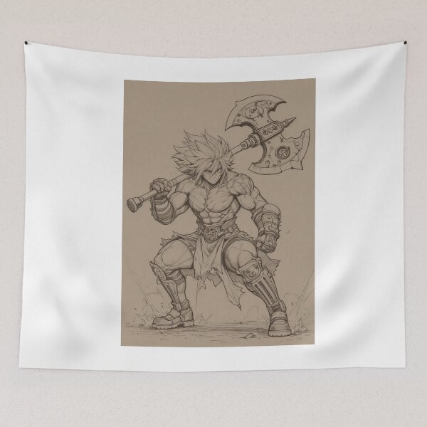 Item preview, Illustration - Muscular Fantasy Character, Refined Manga Aesthetic and Design designed and sold by AnimeShin.