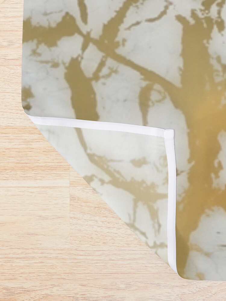 Alternate view of Gold marble on white (original height quality print) Shower Curtain