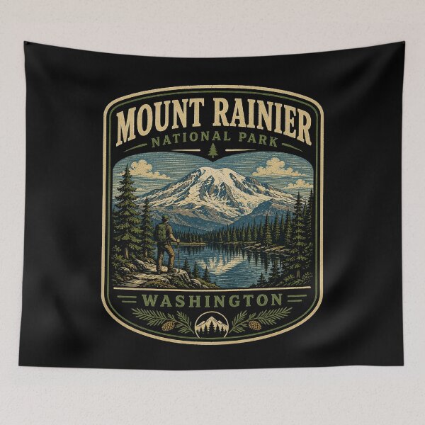 Item preview, Mount Rainier National Park - Washington designed and sold by GoodOldVintage.