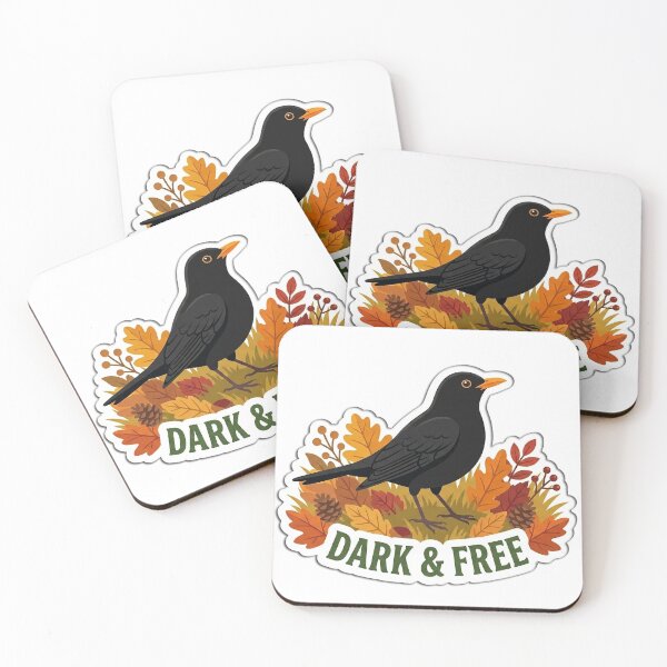 Item preview, Dark And Free Blackbird Autumn Illustration designed and sold by FotoBastek.