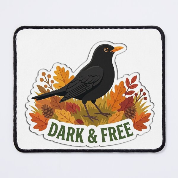 Item preview, Dark And Free Blackbird Autumn Illustration designed and sold by FotoBastek.