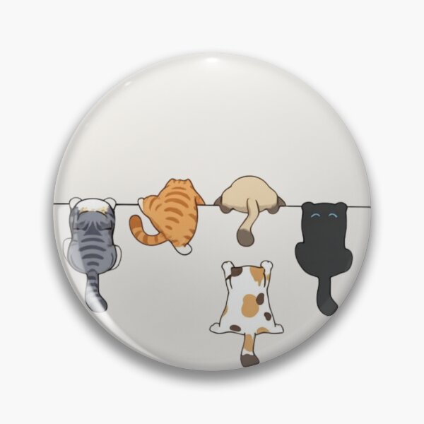 Item preview, Cute Hanging Cats Minimalist Vector Art - Kawaii Feline Friends Design designed and sold by johnExpress02.