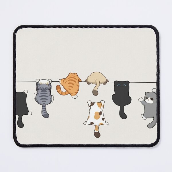 Item preview, Cute Hanging Cats Minimalist Vector Art - Kawaii Feline Friends Design designed and sold by johnExpress02.