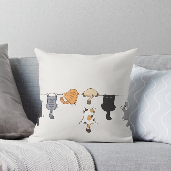 Item preview, Cute Hanging Cats Minimalist Vector Art - Kawaii Feline Friends Design designed and sold by johnExpress02.