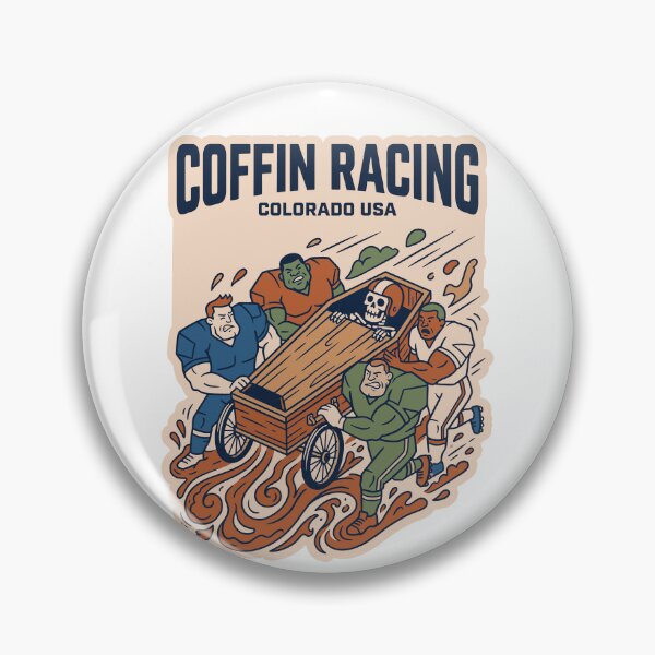 Item preview, Coffin Racing Colorado USA Football Team Skeleton Race Art designed and sold by KiwiRider.