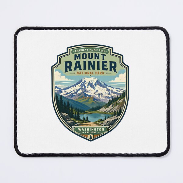 Item preview, America's Iconic Peak Mount Rainier National Park Washington Est. 1899 Travel Hiking Outdoors designed and sold by Simsimah26Parks.
