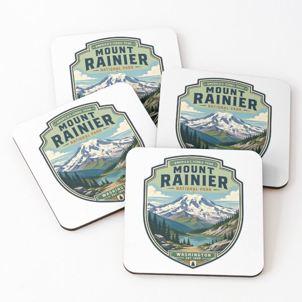 Item preview, America's Iconic Peak Mount Rainier National Park Washington Est. 1899 Travel Hiking Outdoors designed and sold by Simsimah26Parks.