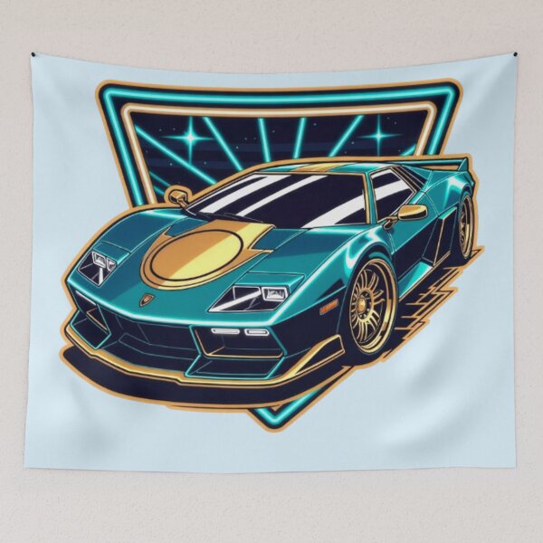 Item preview, Retro Synthwave Supercar - Neon Cyber Vector Graphic designed and sold by Nexus Space.