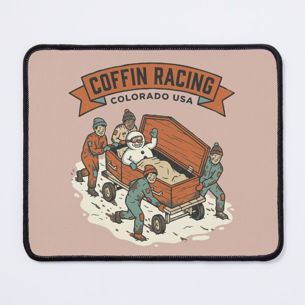 Item preview, Coffin Racing Colorado USA Winter Snowman Coffin Race Art designed and sold by KiwiRider.