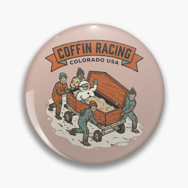Item preview, Coffin Racing Colorado USA Winter Snowman Coffin Race Art designed and sold by KiwiRider.
