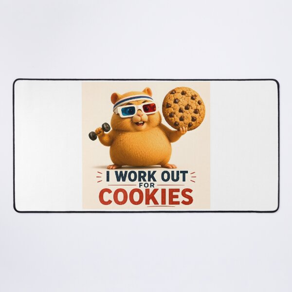 Item preview, Funny Fitness Hamster with Cookie – I Work Out for Cookies designed and sold by bauschberts.