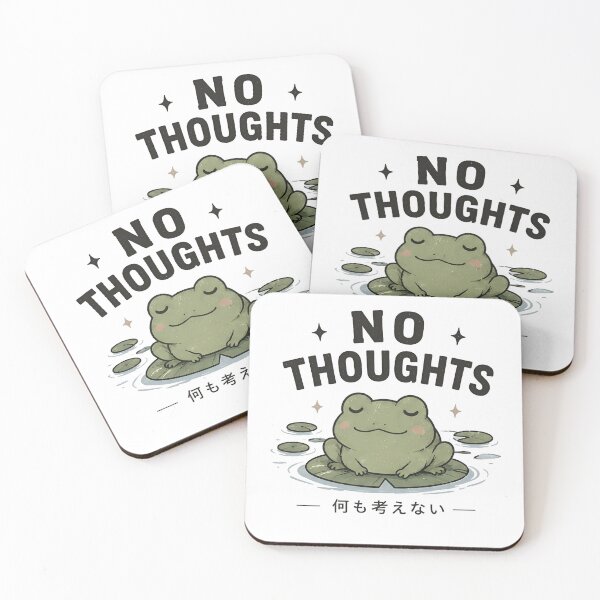 Item preview, No Thoughts - Cute Frog designed and sold by AnteesocialTees.