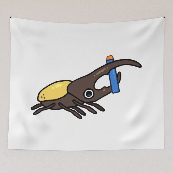 Item preview, Hercules Beetle Holding Blue Toy Blaster designed and sold by Glitch-Critters.