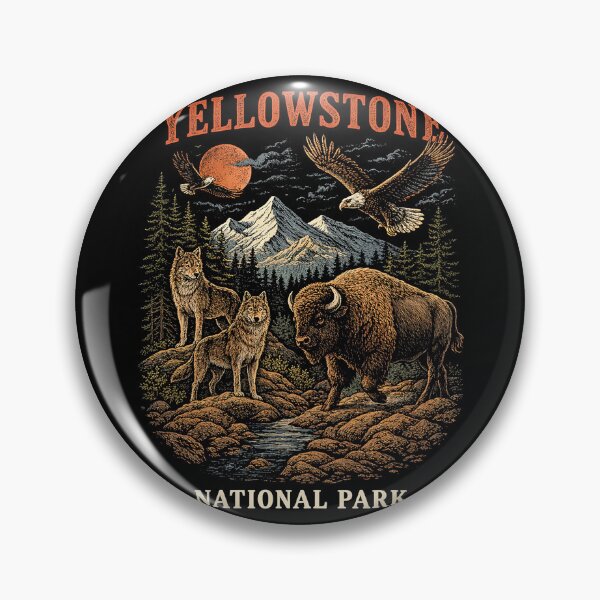 Item preview, Vintage Yellowstone Wildlife Scene designed and sold by SassCity.