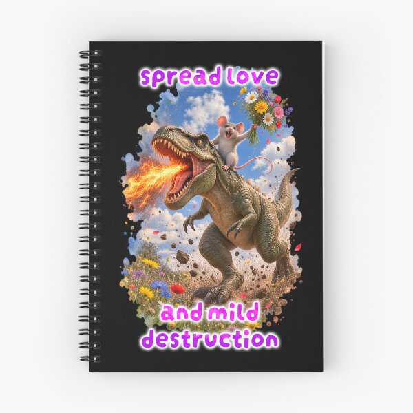 Item preview, Spread Love and Mild Destruction – Mouse Riding a T-Rex designed and sold by Pop Pantheon & Trim Team.