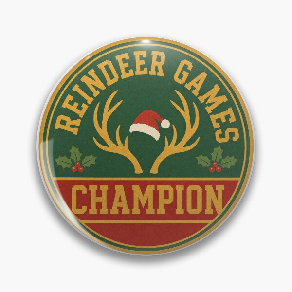 Item preview, Reindeer Games Champion Badge designed and sold by CerealBoxInk.